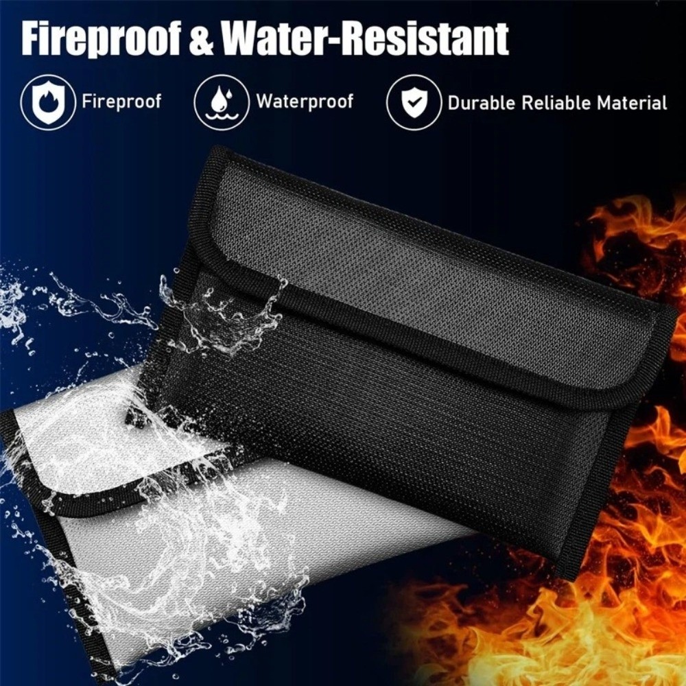 Fire Safe Document - Portable Waterproof Fireproof Storage Bag with