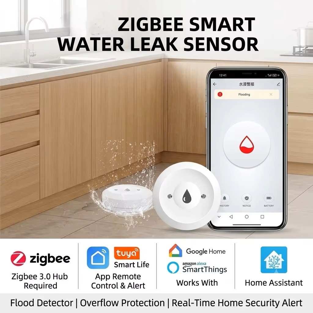 ZigBee 3.0 Smart Water Leak Se - огляд і ціна Water Alarm Sensor